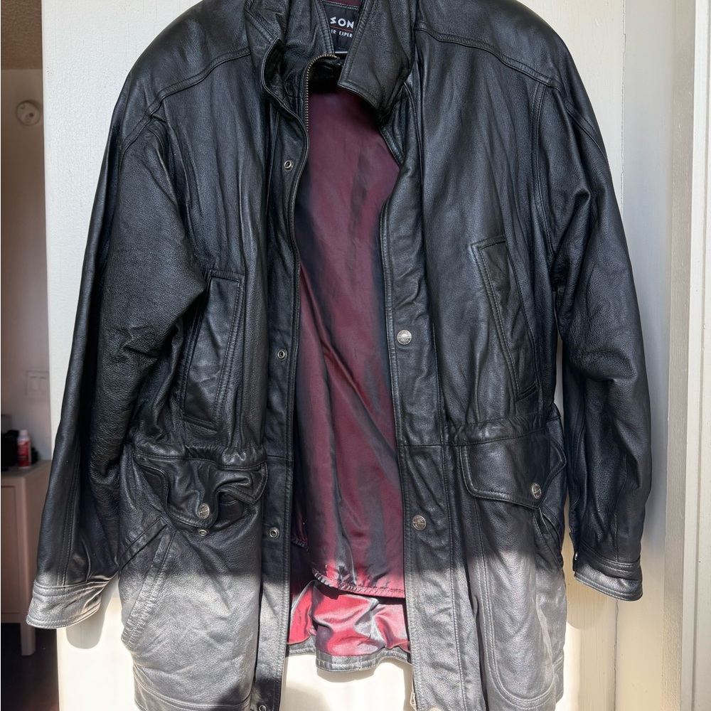 Wintage Wilson Black Leather Parka Jacket